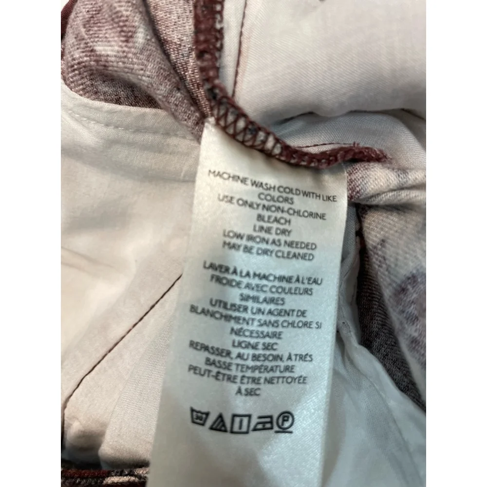 Anthropologie Dark Floral Trouser Pants 8 Linen Blend Brown Wide Leg Boho - Picture 5 of 11